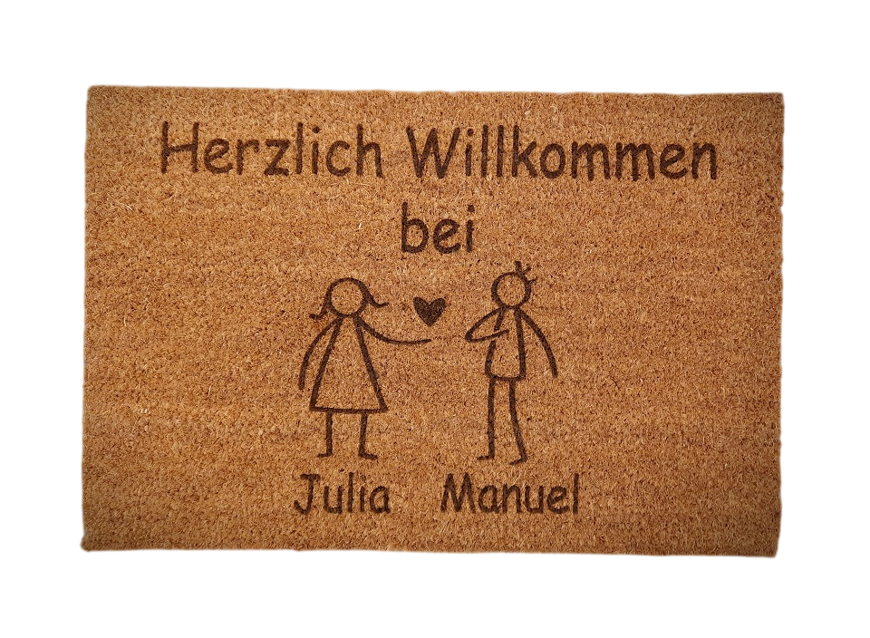 Kokos Fußmatte 60 x 40 cm individuell gestaltbar