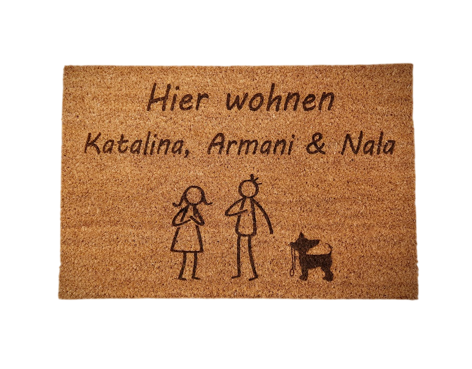 Kokos Fußmatte 60 x 40 cm individuell gestaltbar