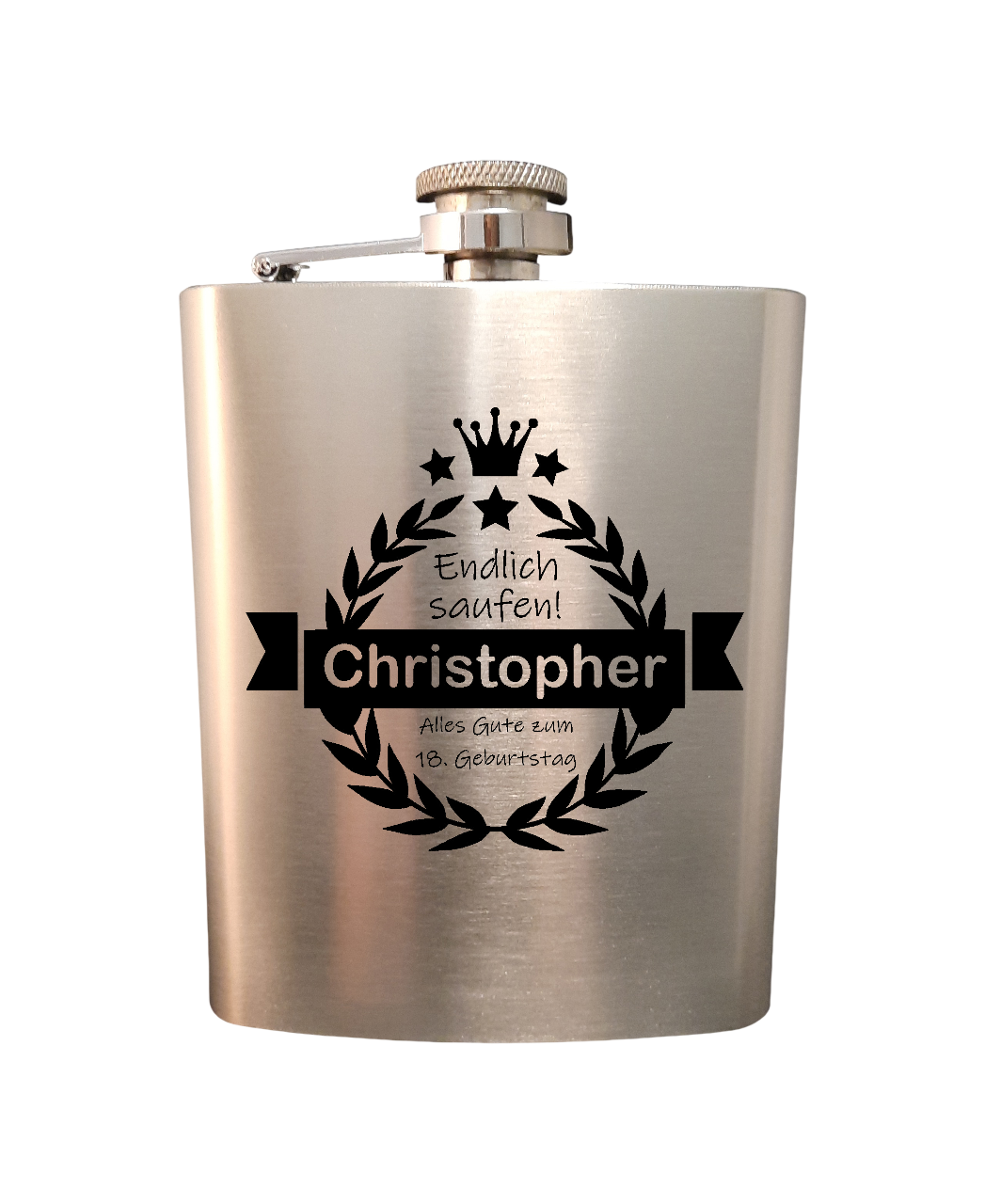 Flachmann aus Edelstahl 200 ml individuell gestaltbar