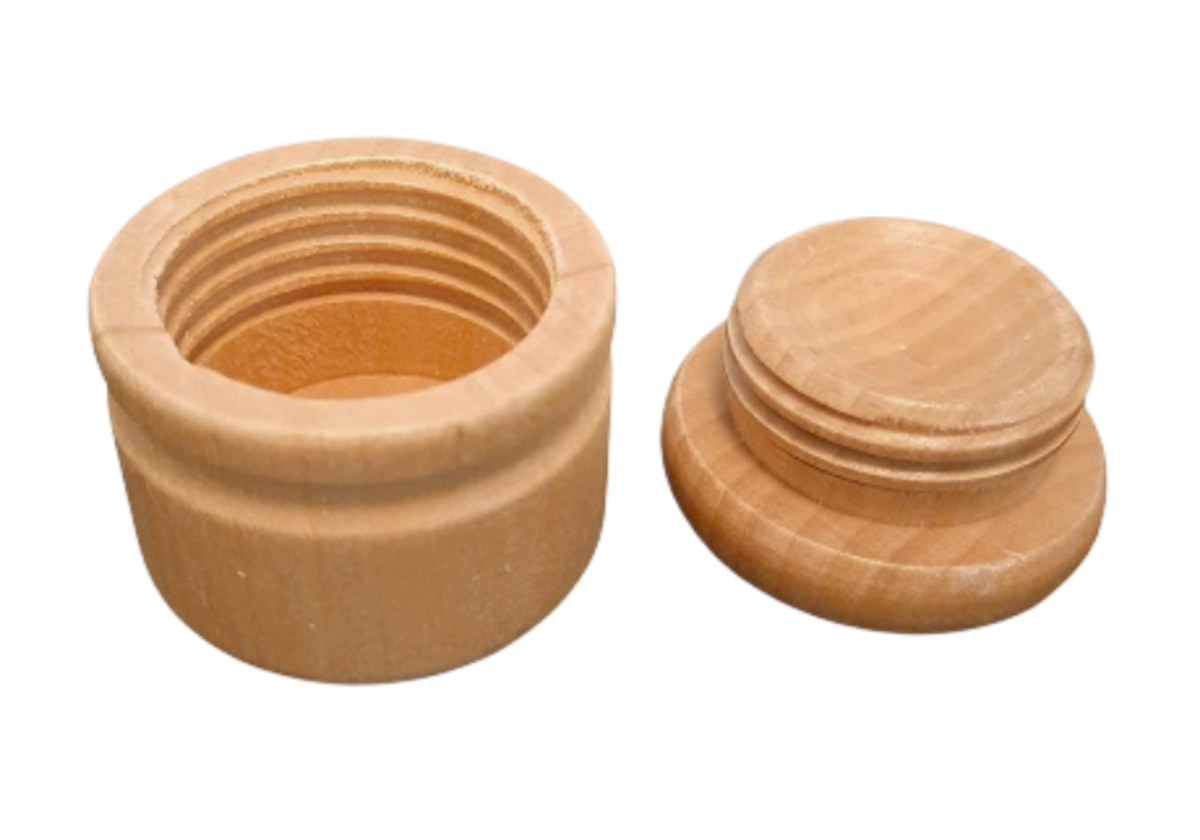 Holzdose rund mit Schraubverschluss individuell gestaltbar