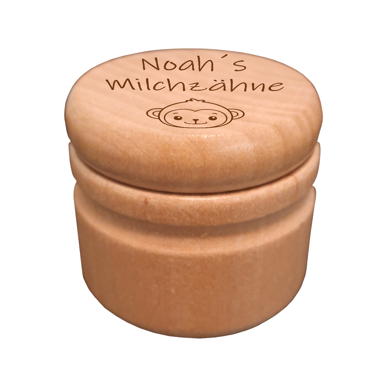 Holzdose rund mit Schraubverschluss individuell gestaltbar